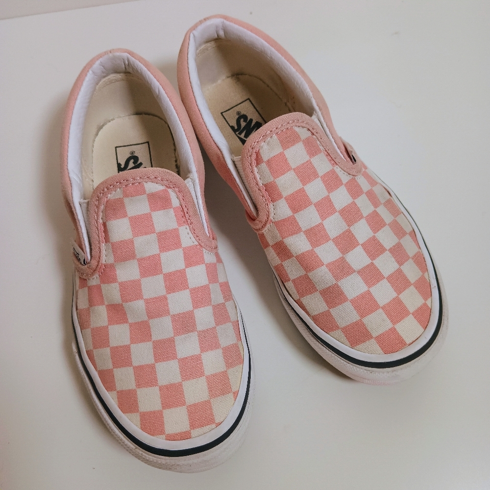 Vans Little Kids Classic Slip-On Checkerboard Shoe Pink White - Picture 2 of 10